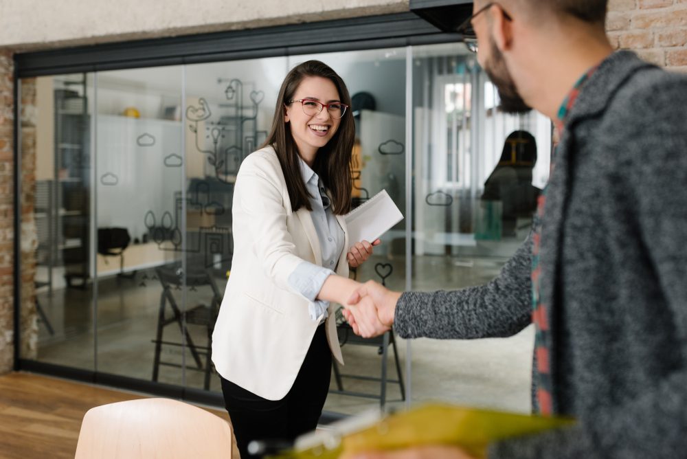 Two people shaking hands