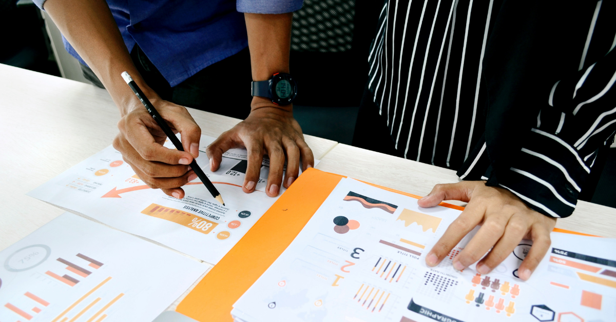 Graphs on the table being analysed