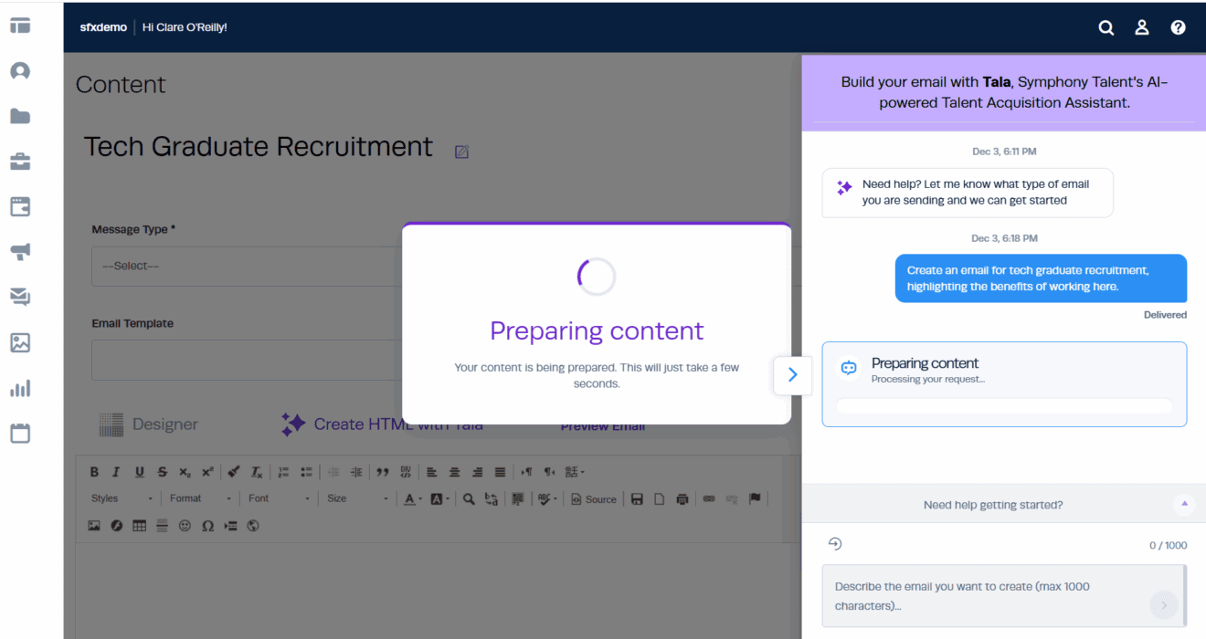 gen ai email builder